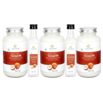 Organic Virgin Coconut Oil (Nariyal ka Tel) | 2 Ltr (500ml X 3 + 250ml X 2)